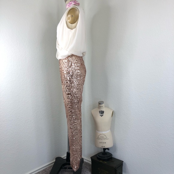 Nordstrom Soieblu Sequin Pant Draped Chiffon Jumpsuit - Picture 4 of 14
